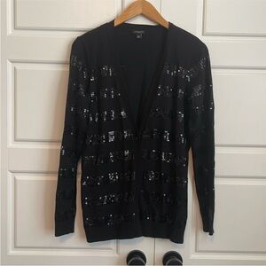 Ann Taylor Black Sequin Women's Cardigan